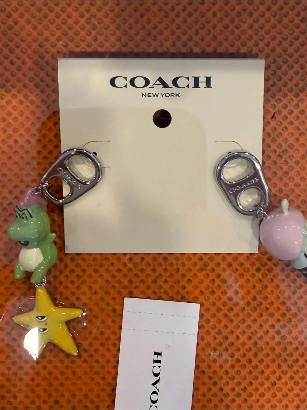 New BRAIN DEAD X COACH DROP EARRINGS - SILVER MULTI bag charm clothing - Picture 6 of 6
